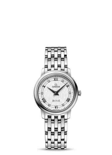 Omega De Ville Prestige Quartz 27.4 Stainless Steel / Vintage Silver Silk / Bracelet 424.10.27.60.52.002 (42410276052002)